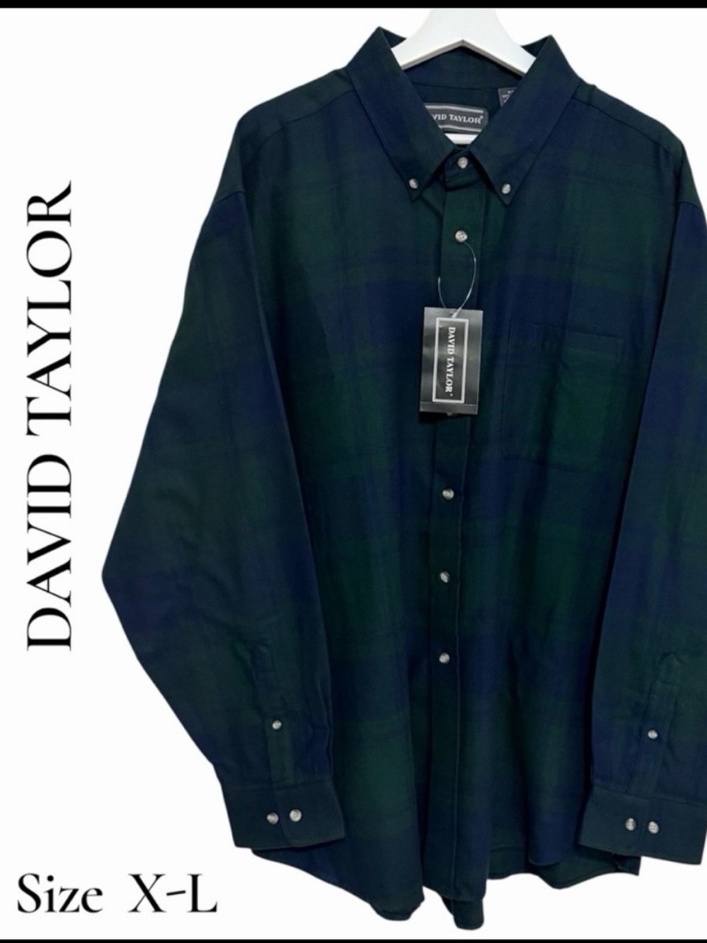 David Taylor Men's Dark Green Button Down Shirt Size X-L. NWT  B-31